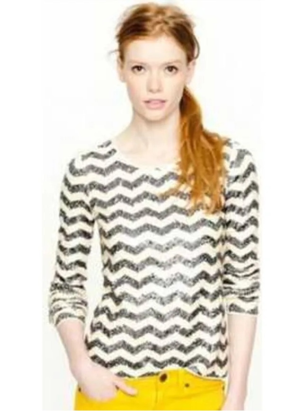 J. Crew Sequin Chevron Top
